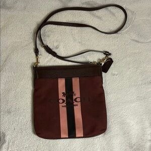 COACH 72412 HORSE & CARRIAGE JACQUARD KITT CROSSBODY WITH MINI LEATHER HANGTAG